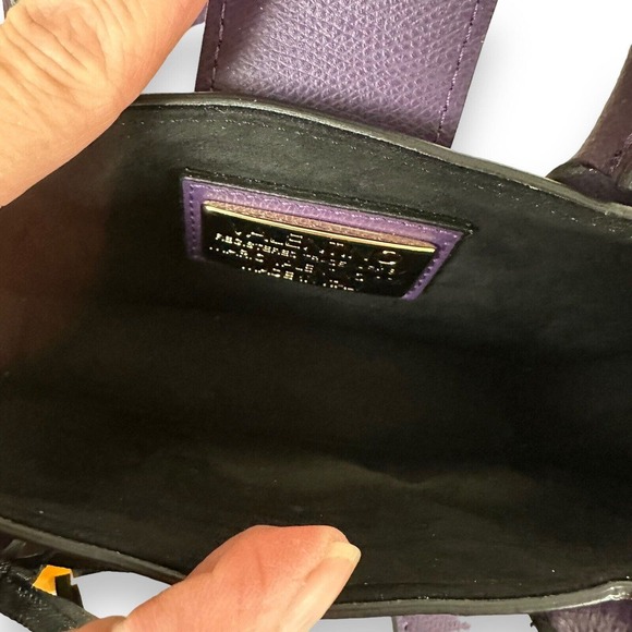 NWT Valentino Crossbody Bag Poppy Bonbonniere Micro Grained Purple Leather Purse - Picture 14 of 16